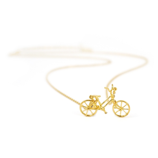 bicycle necklace with ruby